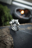 Columbina flower silver ring Botanical jewelry Floral proposal ring