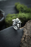 Columbina flower silver ring Botanical jewelry Floral proposal ring