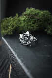 Columbina flower silver ring Botanical jewelry Floral proposal ring