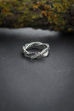 Silver leaves ring with twigs Elven jewelry Silversmithing