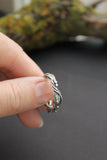 Silver leaves ring with twigs Elven jewelry Silversmithing
