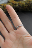 Silver leaves ring with twigs Elven jewelry Silversmithing