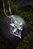Columbina necklace Sterling silver botanical jewelry Floral pendant