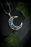 Silver moon pendant Artisan jewelry Celestian necklace
