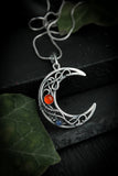 Silver moon pendant Artisan jewelry Celestian necklace
