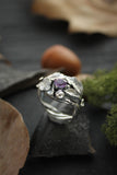 Oak leaves ring Sterling silver botanical jewelry Plant ring