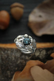Oak leaves ring Sterling silver botanical jewelry Plant ring