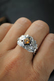 Oak leaves ring Sterling silver botanical jewelry Plant ring