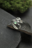 Oak leaf silver ring adjustable, Elven leaf ring, Botanical silversmithing