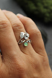 Oak leaf silver ring adjustable, Elven leaf ring, Botanical silversmithing