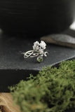Oak leaf silver ring adjustable, Elven leaf ring, Botanical silversmithing