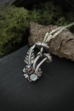 Fly agaric Mushroom pendant Silversmithing Botanical necklace Nature silver