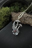 Fly agaric Mushroom pendant Silversmithing Botanical necklace Nature silver