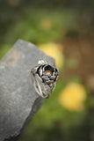 Peony silver ring Botanical jewelry Floral proposal ring