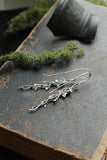 Ivy earrings Silver Elven jewelry Plant earrings Leaf design
