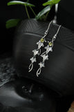 Ivy earrings Silver Elven jewelry Plant earrings Leaf design