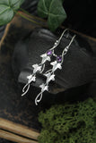 Ivy earrings Silver Elven jewelry Plant earrings Leaf design