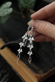 Ivy earrings Silver Elven jewelry Plant earrings Leaf design