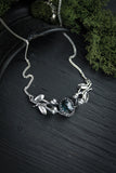 Blueberries necklace silver Plant jewelry Berries jewelry Forest elven necklace Woodland jewelry