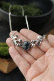 Blueberries necklace silver Plant jewelry Berries jewelry Forest elven necklace Woodland jewelry