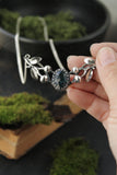 Blueberries necklace silver Plant jewelry Berries jewelry Forest elven necklace Woodland jewelry