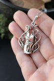Kitsune pendant Japan Fox necklace Totem animal Nine tails fox