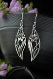 Daffodil silver earrings Floral jewelry Bridal earrings