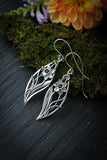 Daffodil silver earrings Floral jewelry Bridal earrings