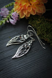 Daffodil silver earrings Floral jewelry Bridal earrings