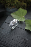 Silver leaves ring | Unisex plant jewelry | Elven ring