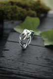 Silver leaves ring | Unisex plant jewelry | Elven ring