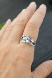 Silver leaves ring | Unisex plant jewelry | Elven ring