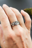 Silver leaves ring | Unisex plant jewelry | Elven ring