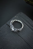 Silver leaves ring | Unisex plant jewelry | Elven ring