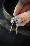 Blossom flower earrings Bridal jewelry Wedding silversmithing