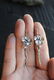 Blossom flower earrings Bridal jewelry Wedding silversmithing