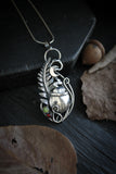 Fern Potion pendant Halloween cauldron silver jewelry Witch necklace