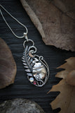 Fern Potion pendant Halloween cauldron silver jewelry Witch necklace
