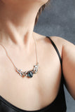 Blueberries necklace silver Plant jewelry Berries jewelry Forest elven necklace Woodland jewelry