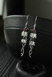 Maple leaf earrings Sterling silver Plant jewelry