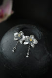 Orchid earrings studs silver Elven jewelry Floral Earrings Wedding