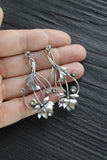 Lotus earrings Silver flower jewelry Silversmithing wedding earrings