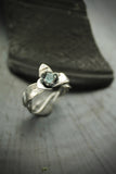 Trillium silver ring Proposal ring with flower Bohemian wedding Botanical Jewelry