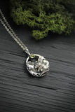 Mouse silver necklace Oak leaves pendant Nature forest jewelry