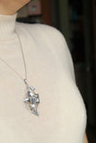 Columbina necklace Sterling silver botanical jewelry Floral pendant
