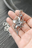 Columbina necklace Sterling silver botanical jewelry Floral pendant