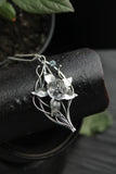 Columbina necklace Sterling silver botanical jewelry Floral pendant