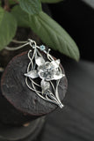 Columbina necklace Sterling silver botanical jewelry Floral pendant