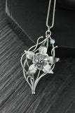 Columbina necklace Sterling silver botanical jewelry Floral pendant