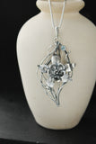 Columbina necklace Sterling silver botanical jewelry Floral pendant